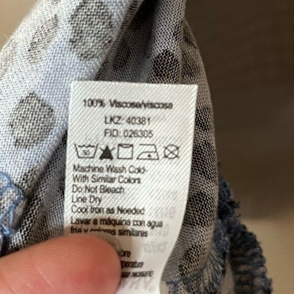 Lascana Blue Printed Smocked Wrap Look Top Size 8/10 - Picture 7 of 8